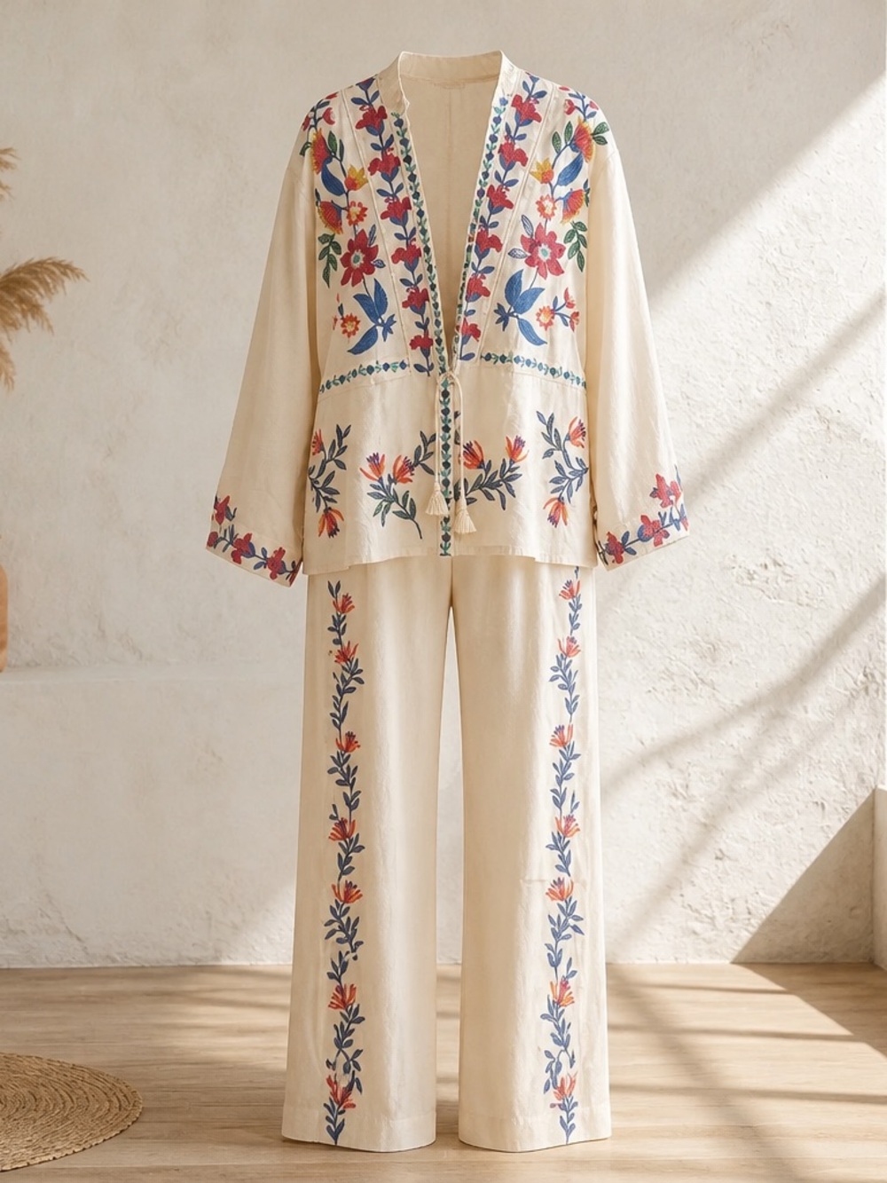 Johnny Was Kimono &Pants Set. NWT Kimono Bust to 43”, Pants 16 Waist to 38”